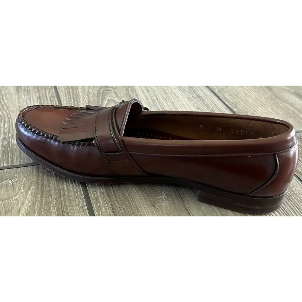 Vintage Hunt Club Mens 9 M All Leather Brown Penny Loafers Buckle Kiltie
